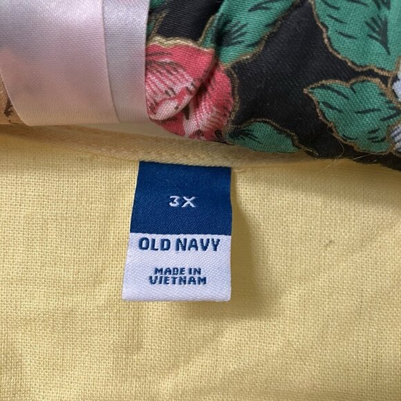 Old Navy Dress Womens 3x Yellow Wrap Puff Sleeve Mini NWT Linen Blend - Picture 3 of 11